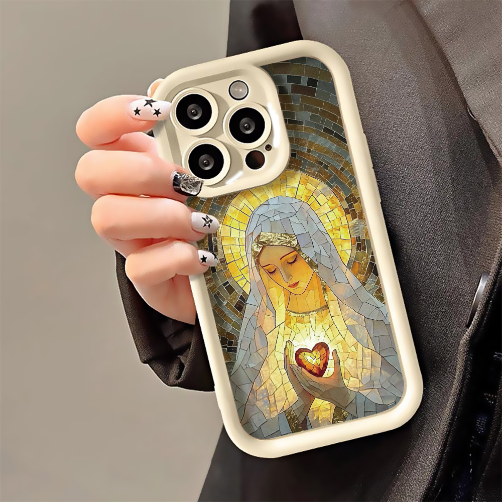 Apple Iphone 15 - Retro kerkstijl telefoonhoesje met glas-in-loodmotief voor